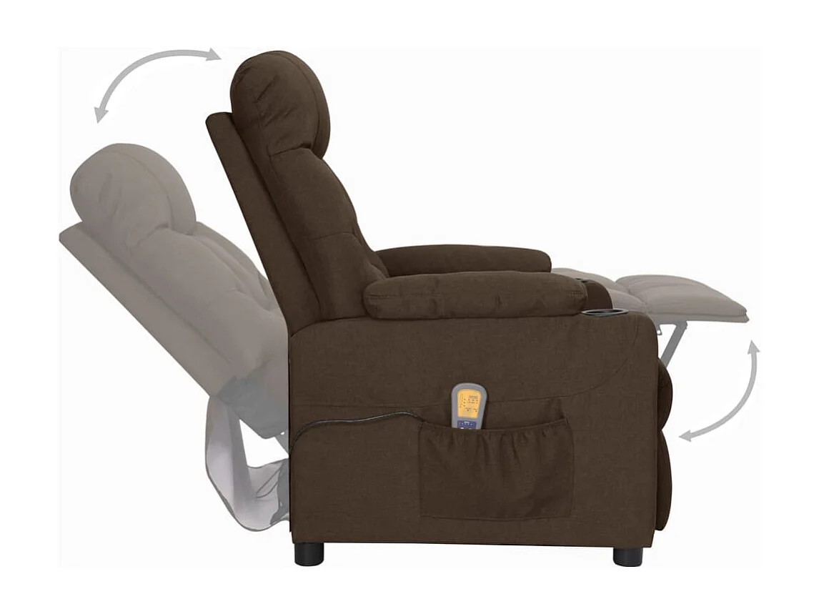 Erian  Massagesessel mit Aufstehlfe Dunkelbraun Stoff