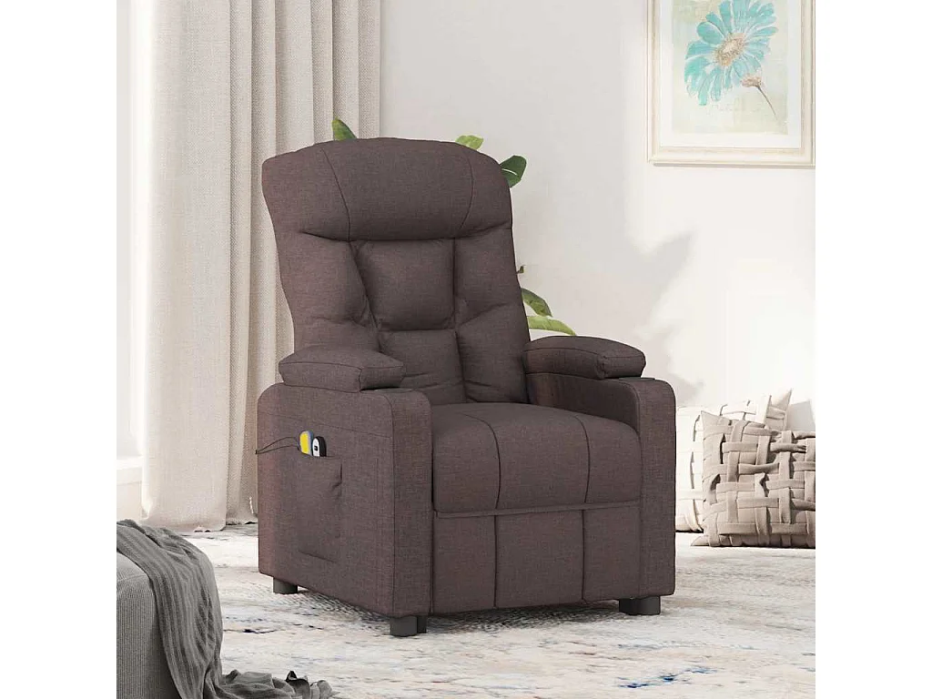 Erian  Fauteuil de massage Marron foncé Tissu