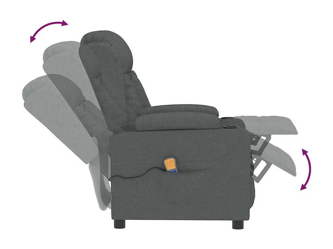 Copperas Cove  Fauteuil de massage Gris foncé Tissu