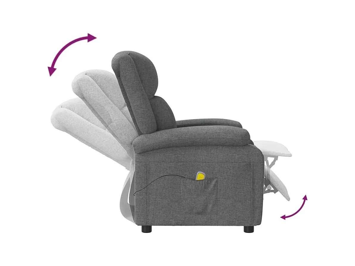 Bondurant  Sillón de masaje de tela gris oscuro