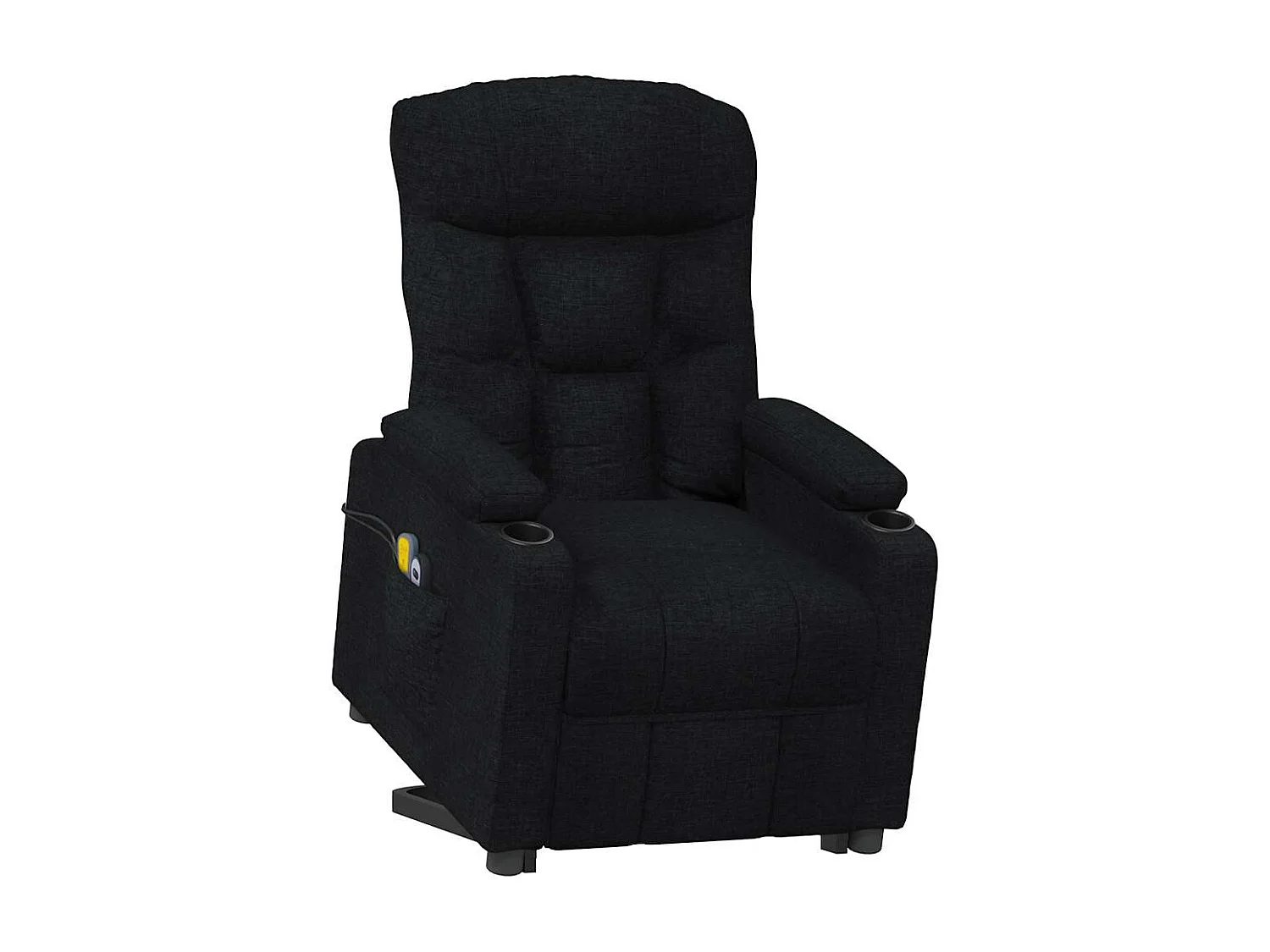 Erian  Massagesessel mit Aufstehlfe Schwarz Stoff