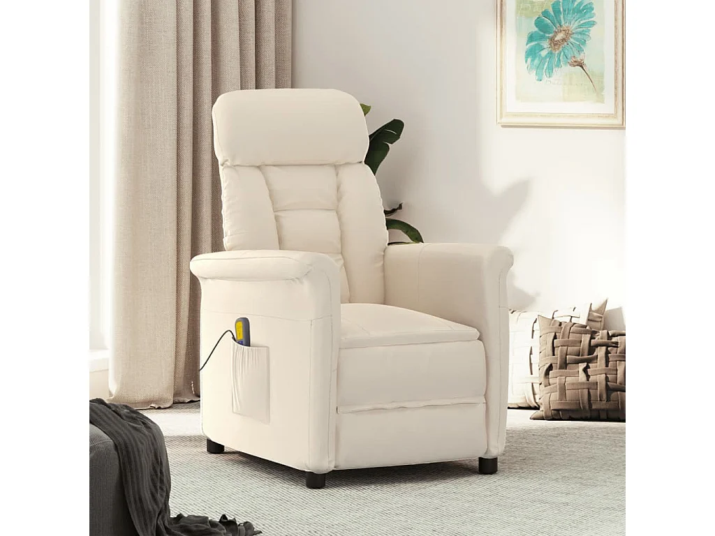 Garden Furniture -  Fauteuil de massage Beige Tissu microfibre