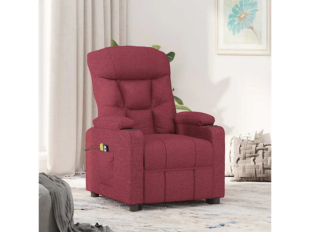 Erian  Fauteuil de massage Rouge bordeaux Tissu