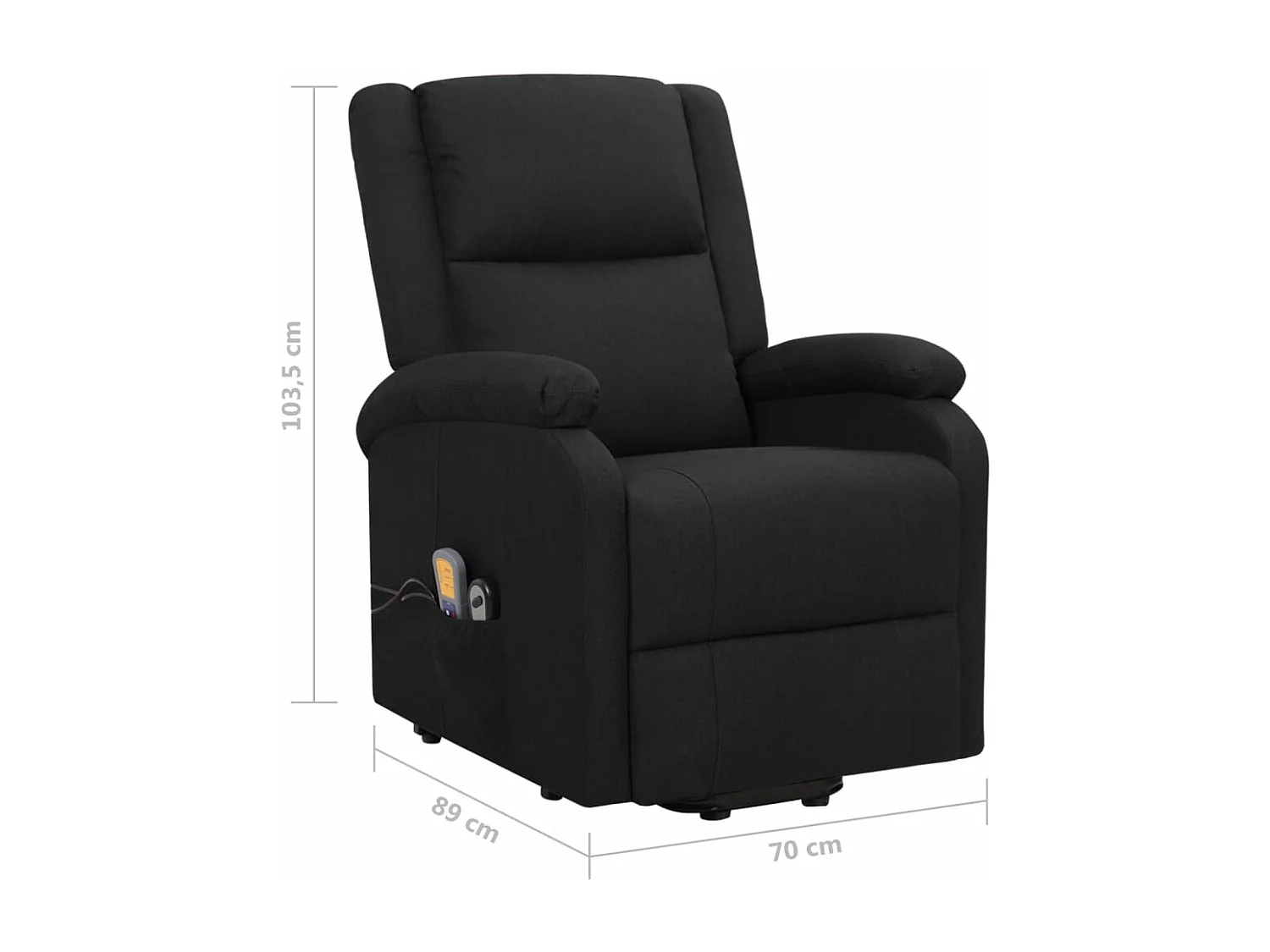 Gercek  Fauteuil de massage Noir Tissu