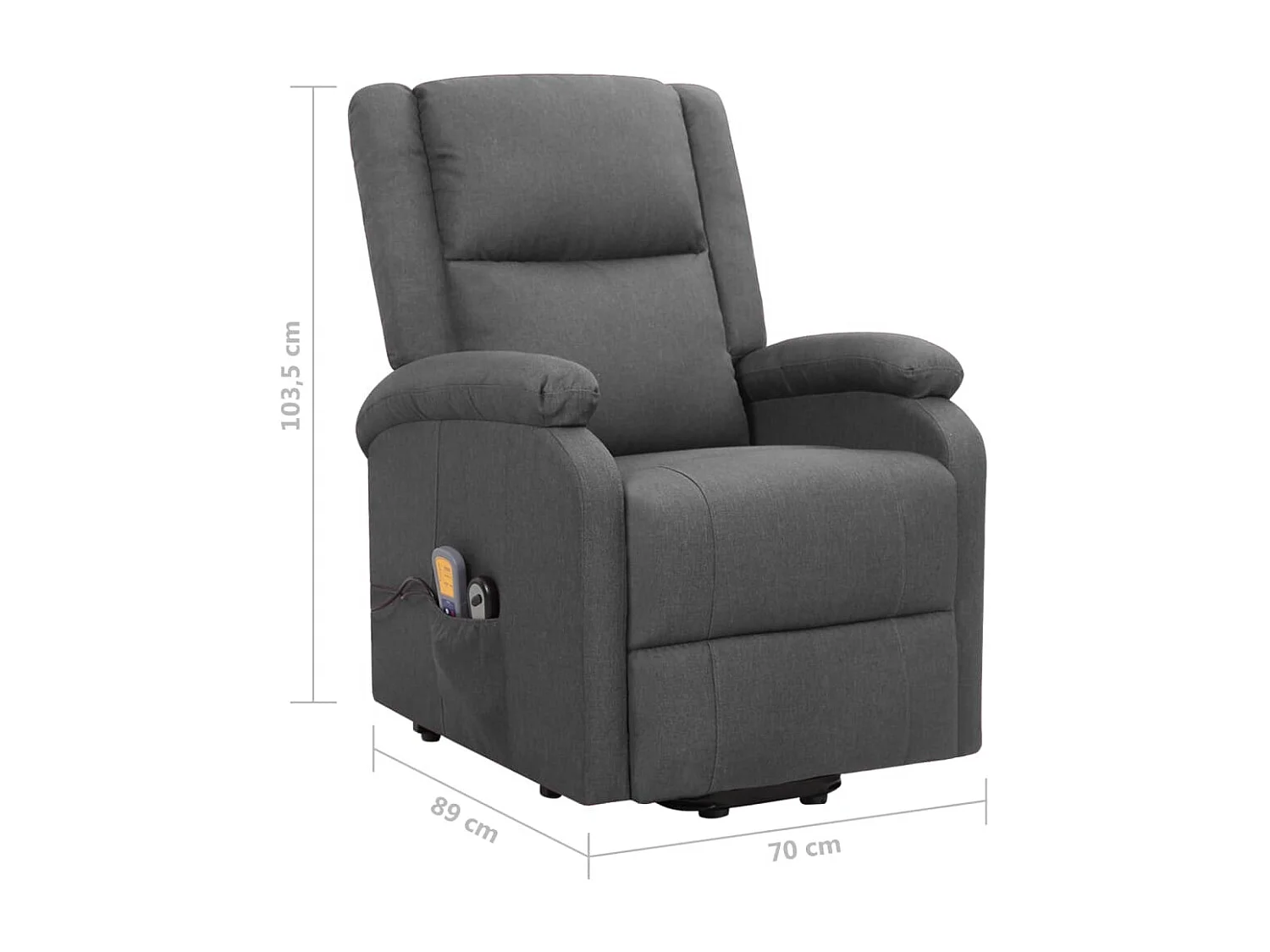 Gercek  Sillón de masaje elevable tela gris oscuro