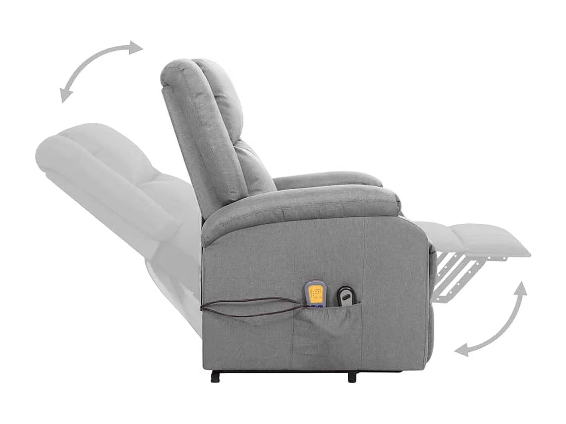 Gercek  Fauteuil de massage inclinable Gris clair Tissu