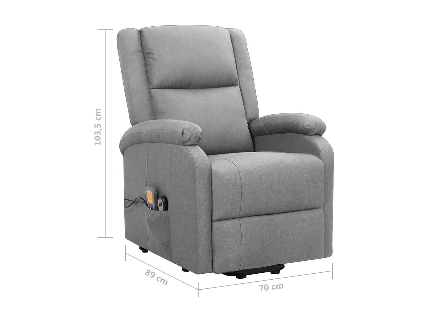 Gercek  Fauteuil de massage inclinable Gris clair Tissu