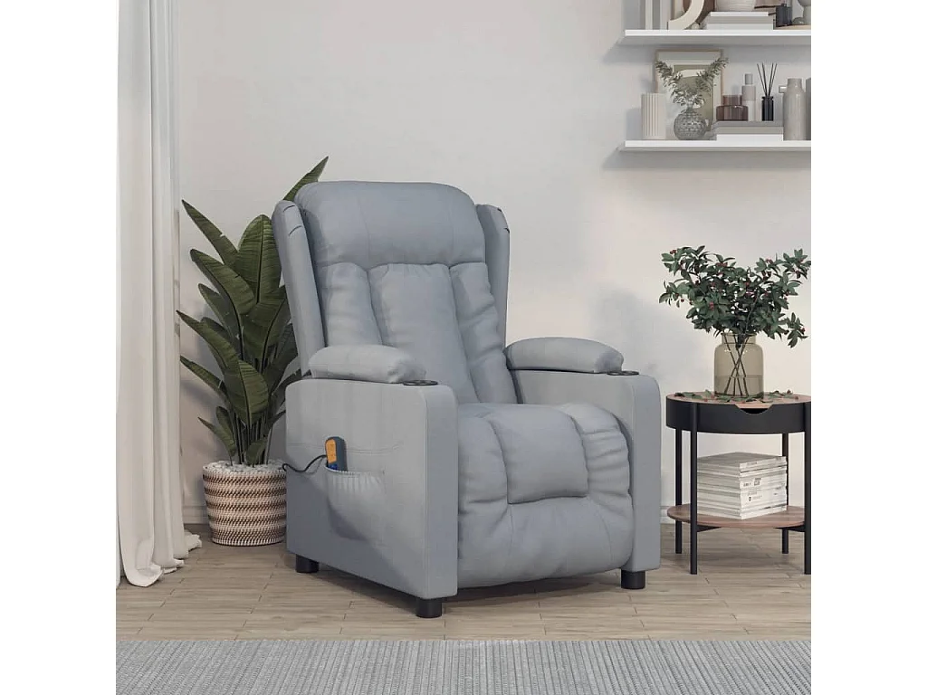 Copperas Cove  Fauteuil de massage Gris clair Tissu