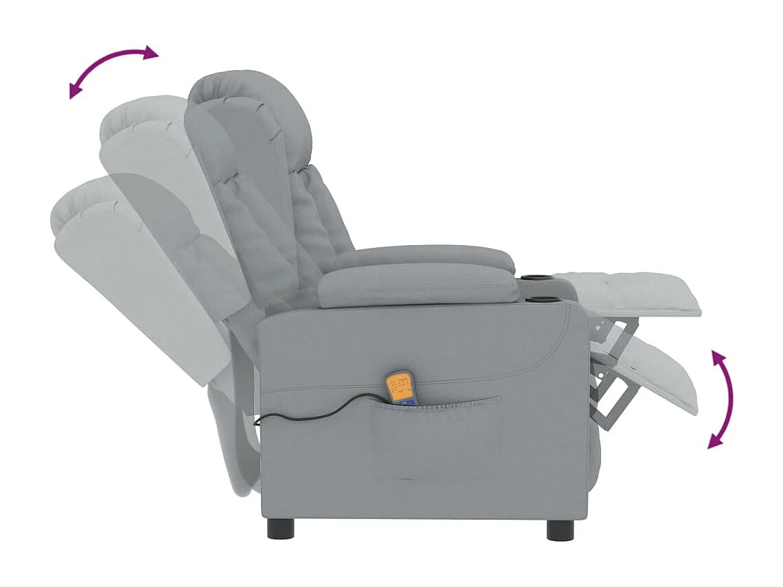 Copperas Cove  Fauteuil de massage Gris clair Tissu