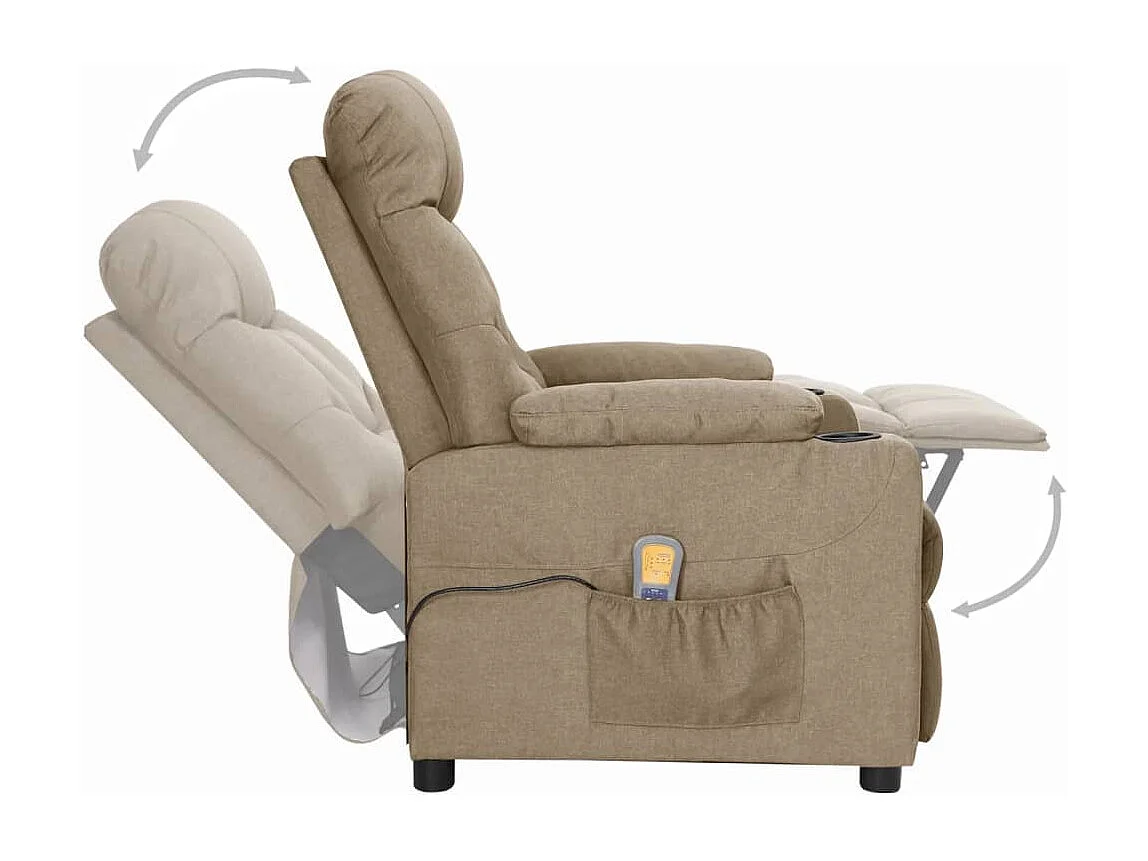 Erian  Fauteuil de massage Taupe Tissu