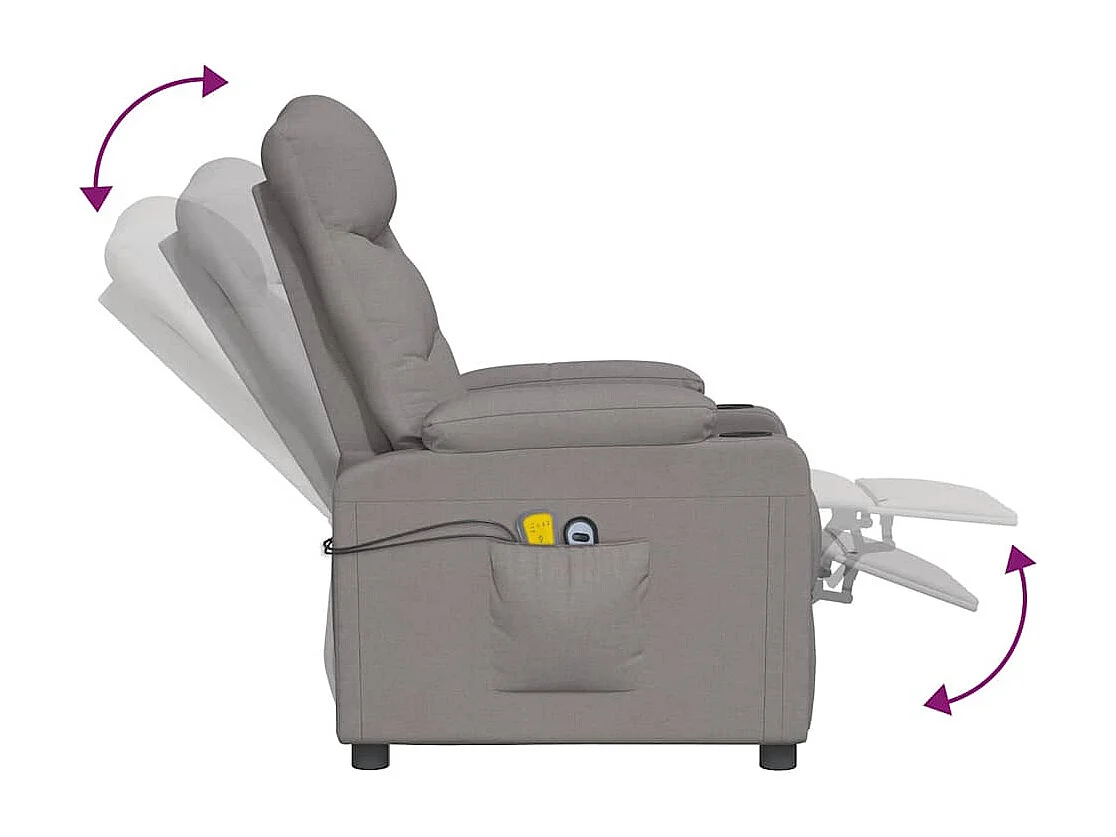 Erian  Fauteuil de massage Taupe Tissu