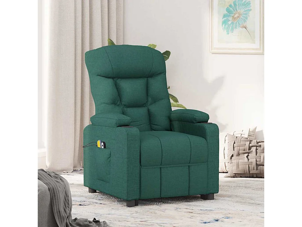 Erian  Fauteuil de massage Vert foncé Tissu