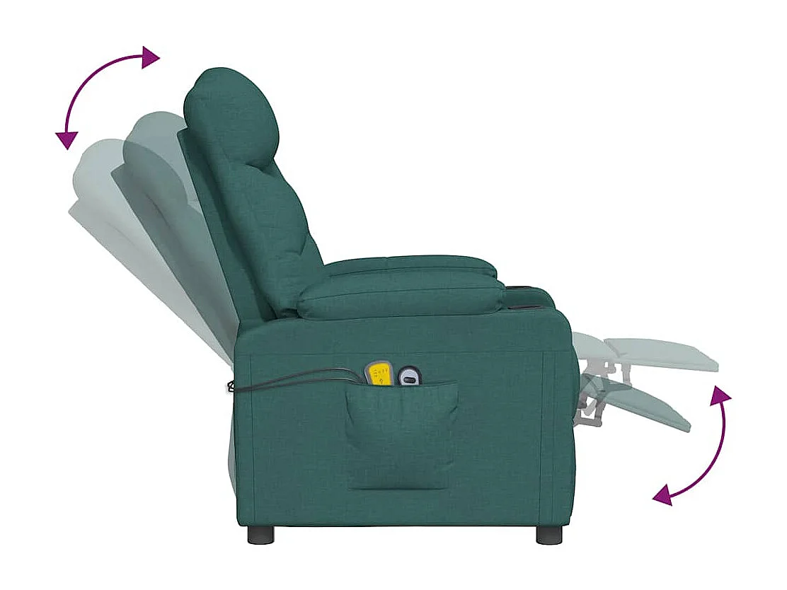 Erian  Fauteuil de massage Vert foncé Tissu