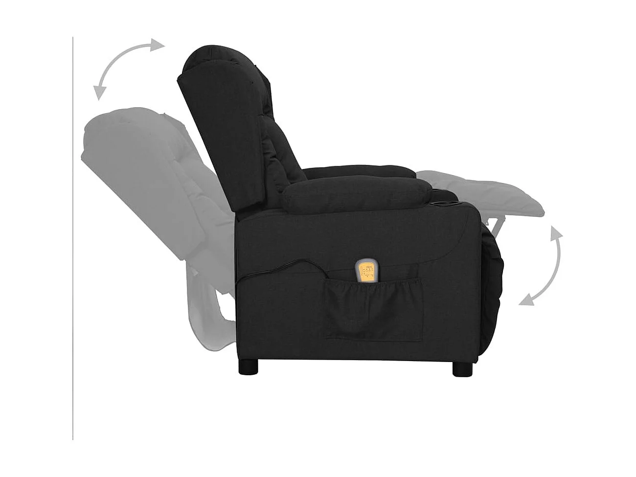 Serdar  Fauteuil de massage Noir Tissu