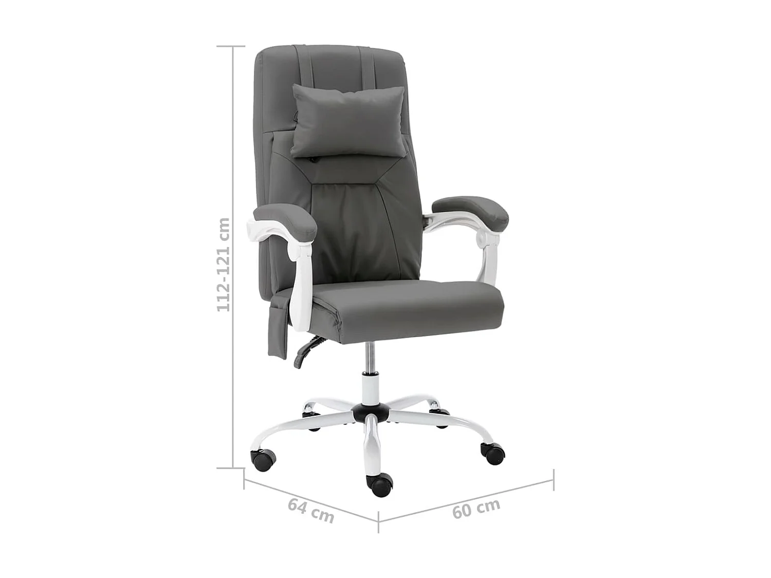 Montichiari  Chaise de bureau de massage Gris Similicuir