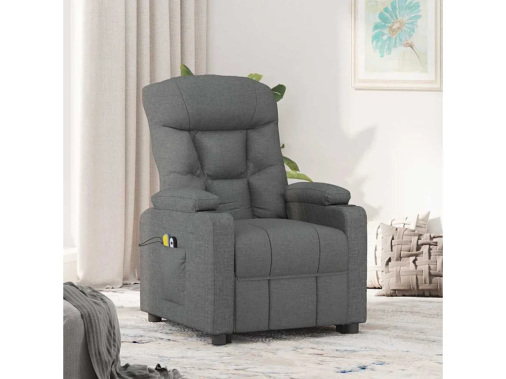 Erian  Fauteuil de massage inclinable Gris foncé Tissu