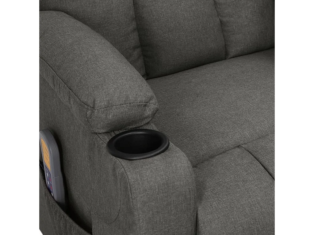 Erian  Fauteuil de massage inclinable Gris foncé Tissu