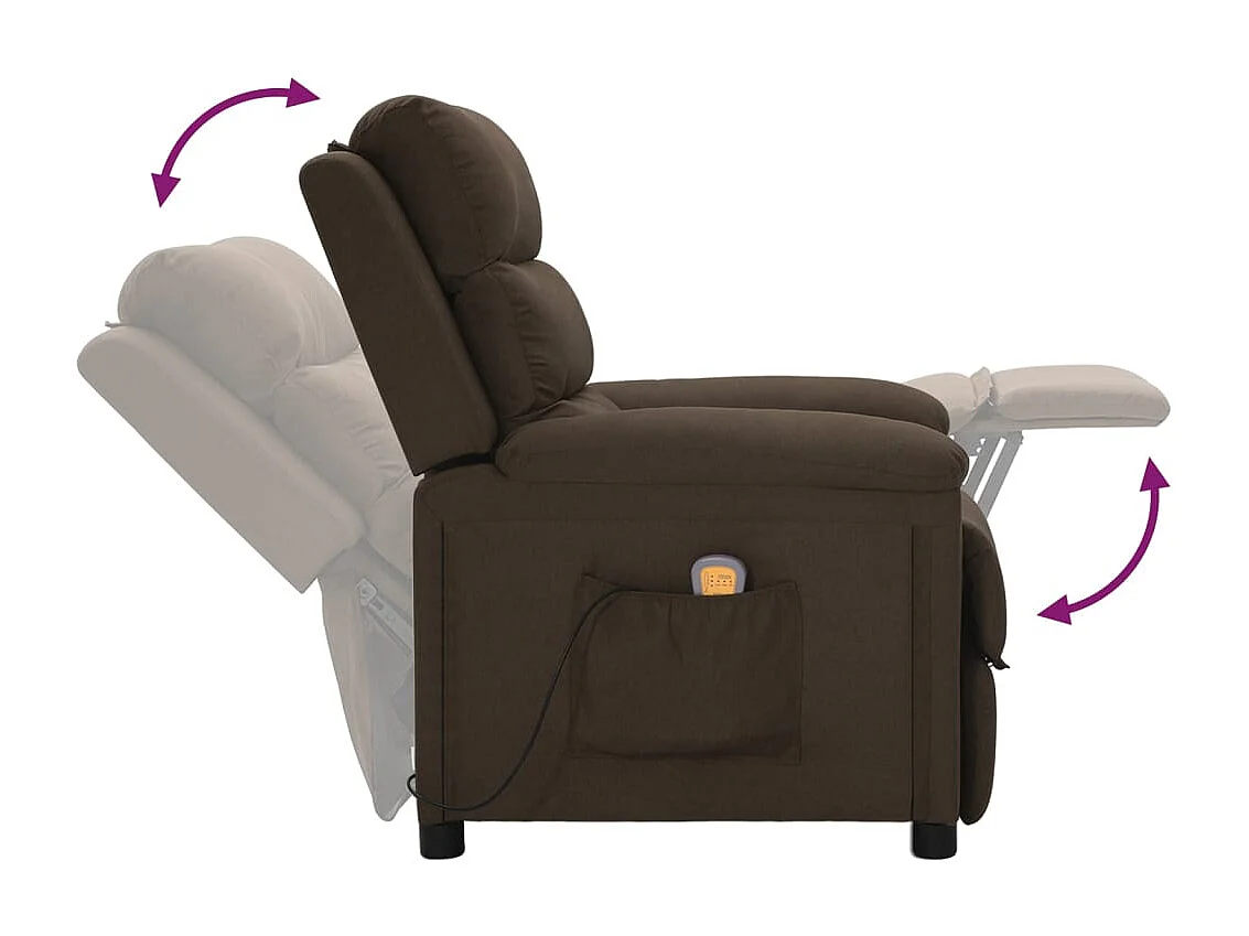 Härnösand  Fauteuil de massage Marron foncé Tissu