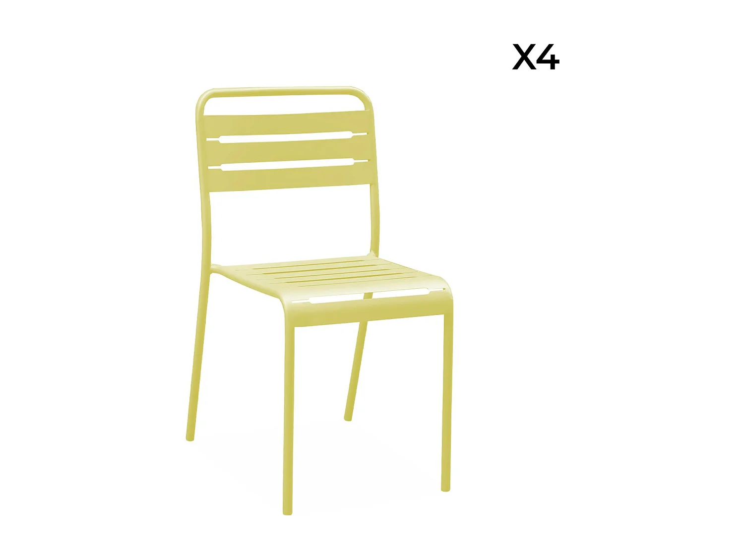 Set di 2 sedie da giardino in acciaio, giallo