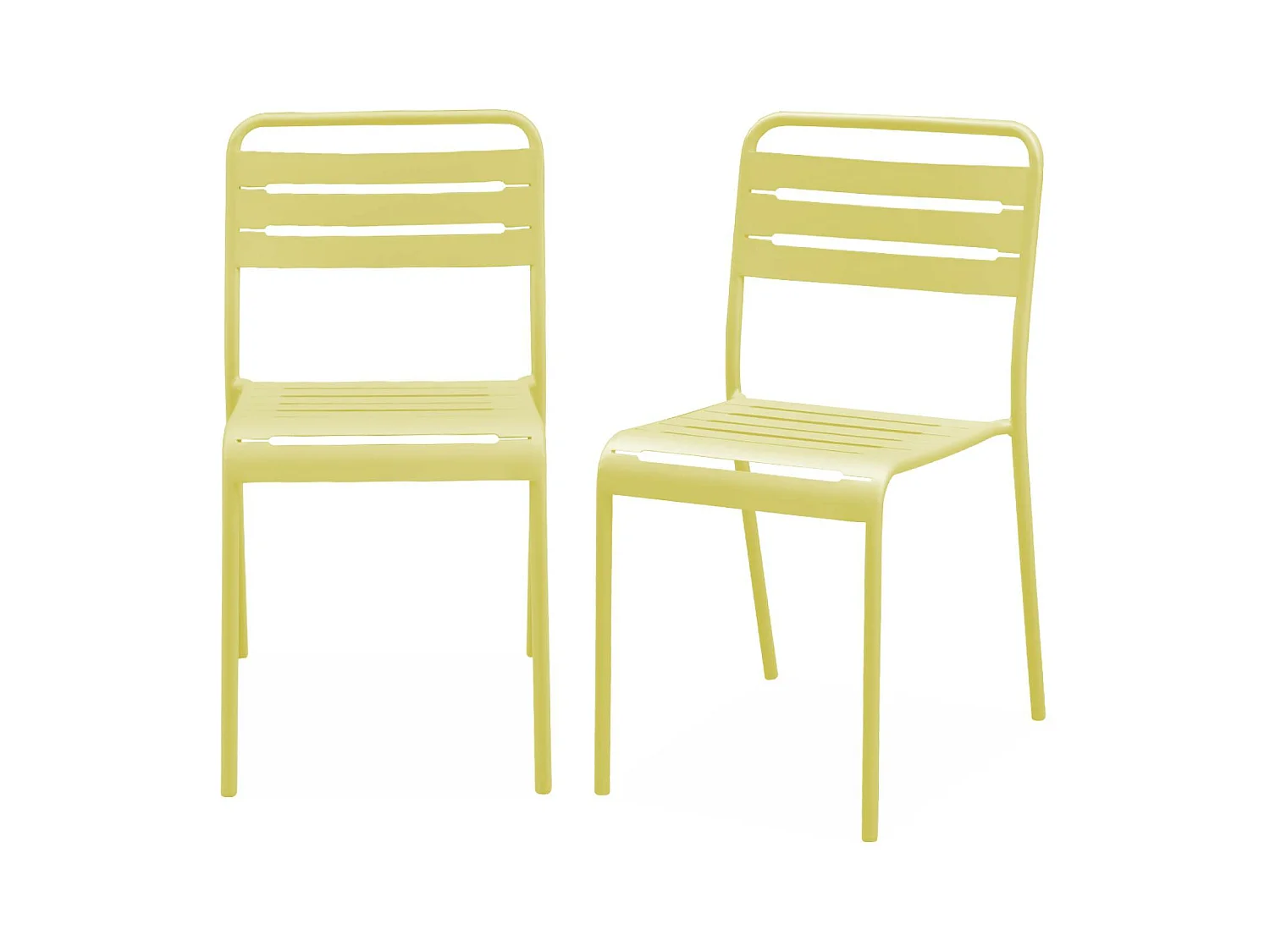 Silla de jardín de acero, set de 2 amarillo