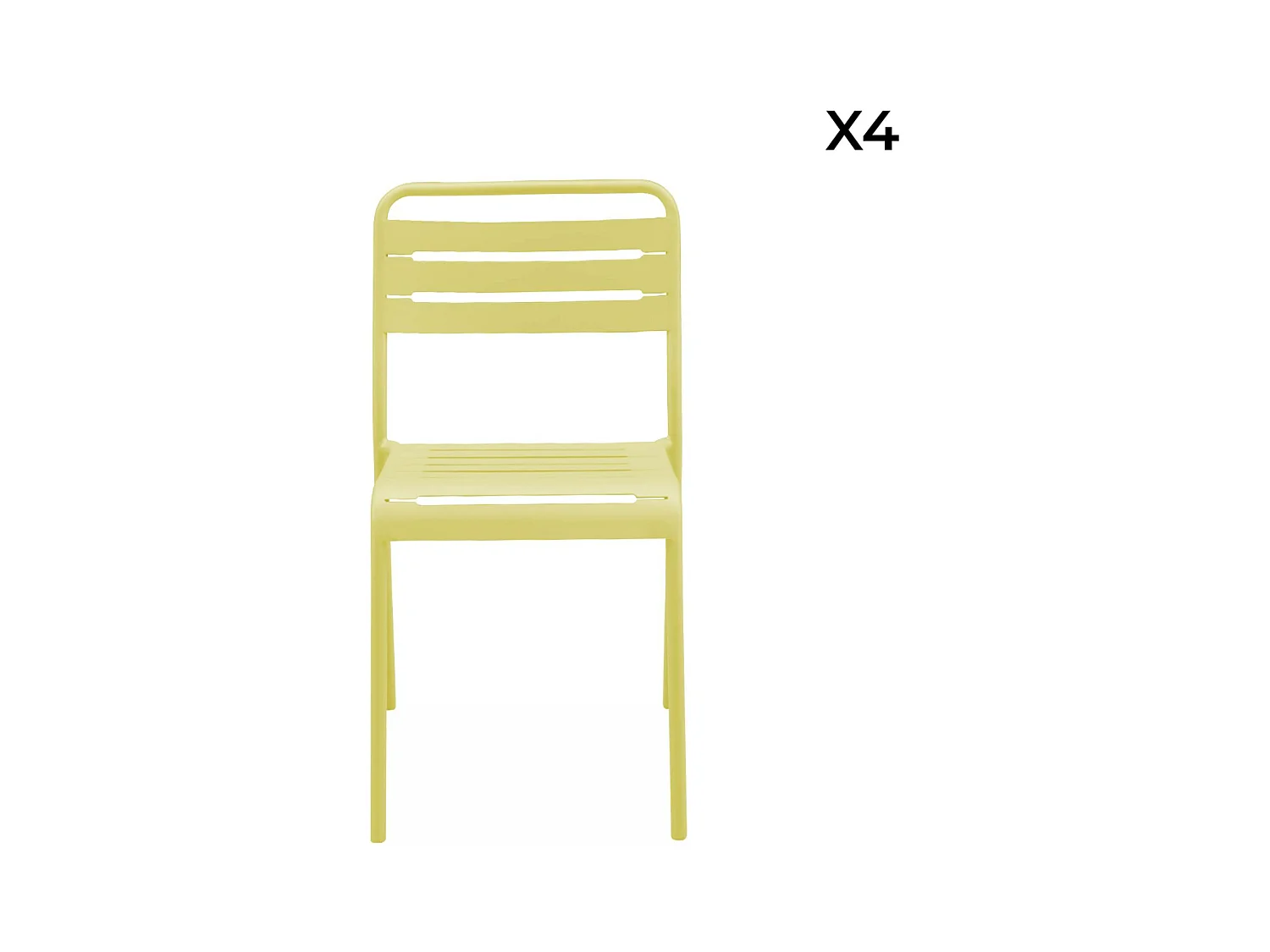 Silla de jardín de acero, set de 2 amarillo