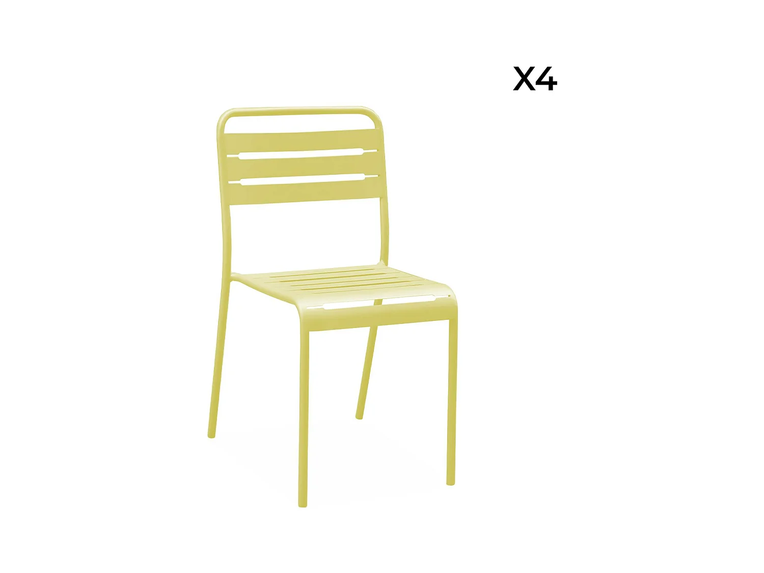 Silla de jardín de acero, set de 2 amarillo