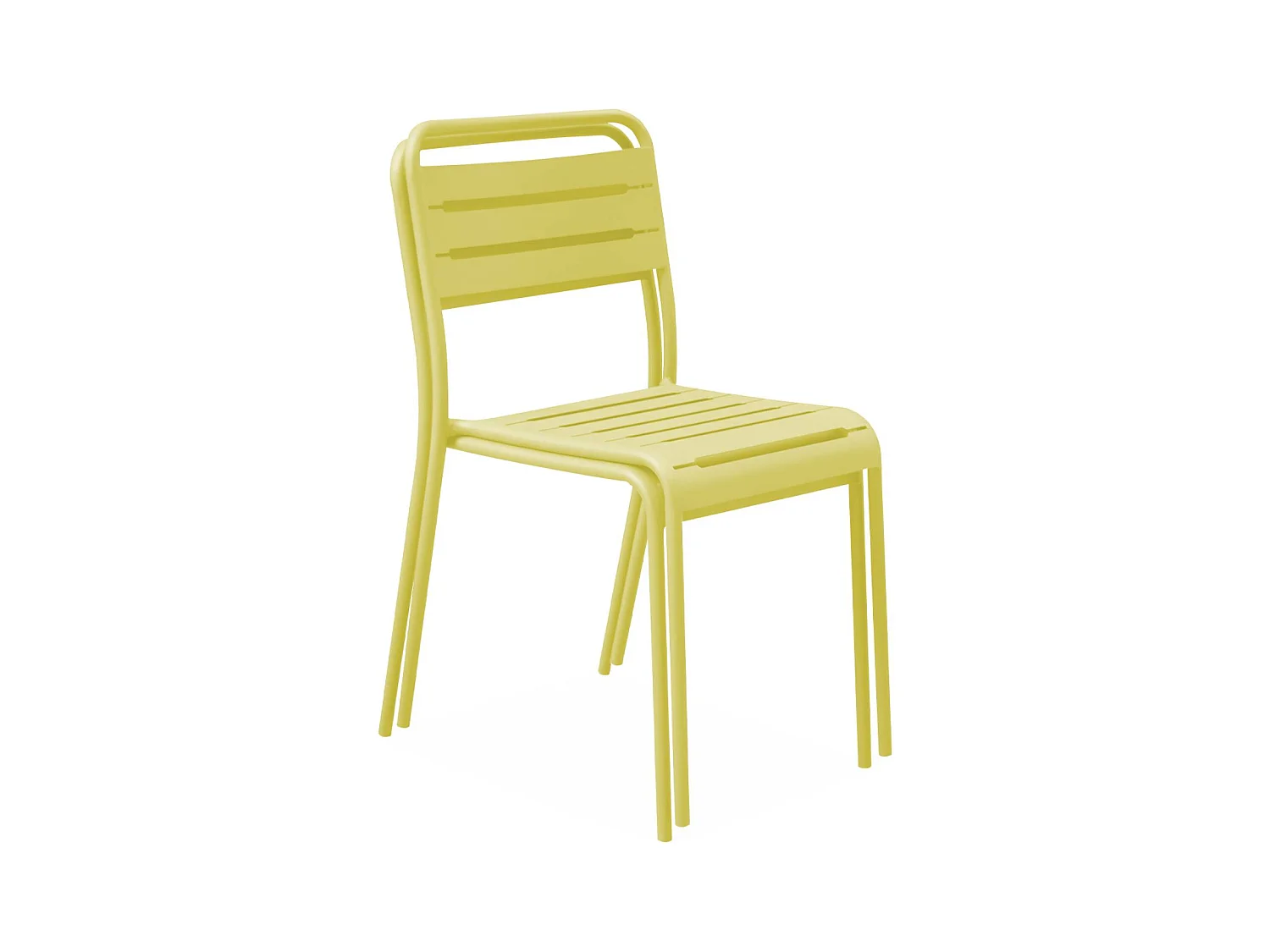 Silla de jardín de acero, set de 2 amarillo