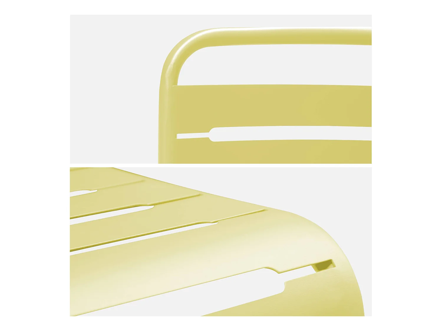 Silla de jardín de acero, set de 2 amarillo