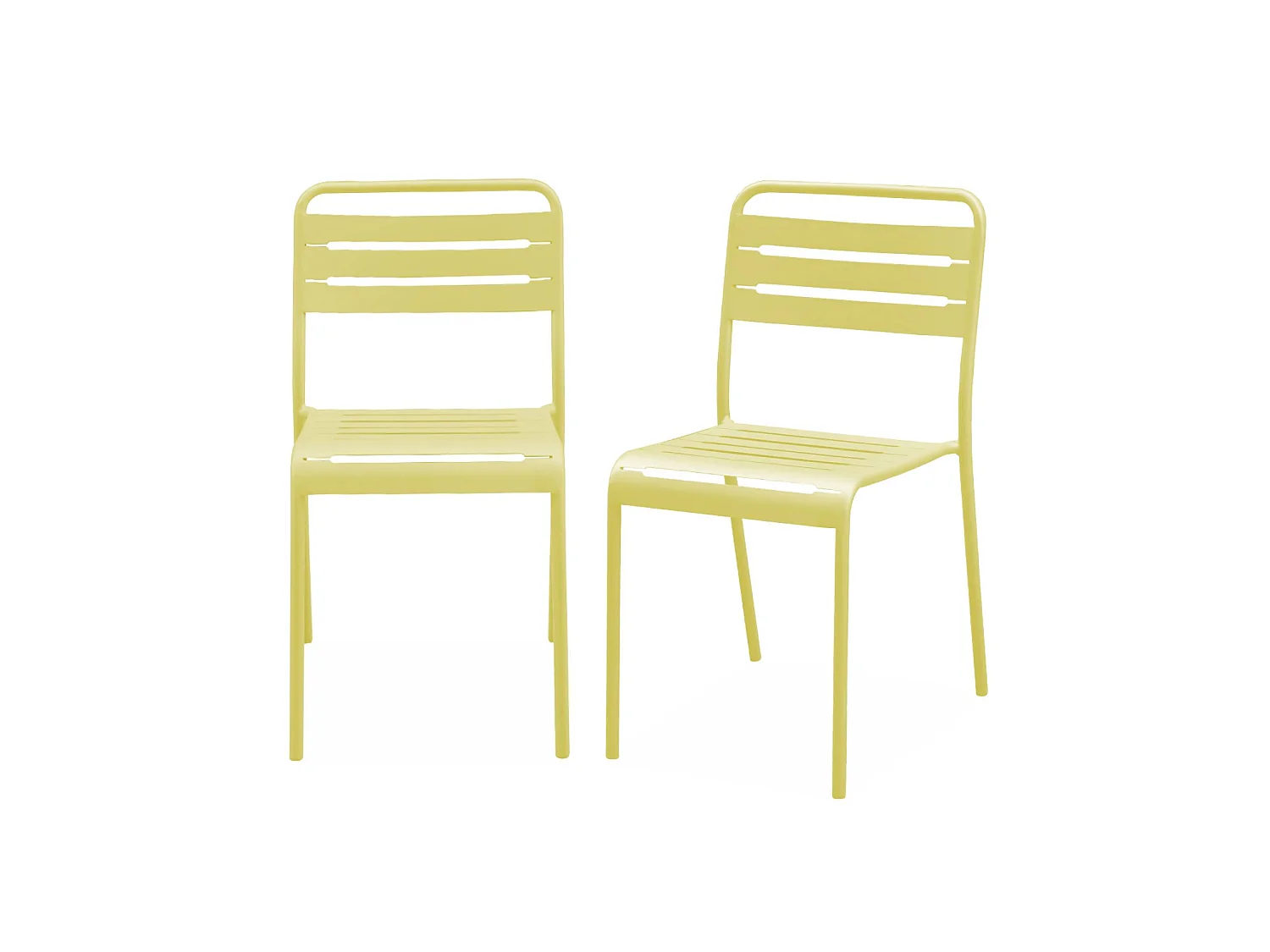 set 2 sedie da giardino bistrot in acciaio, giallo