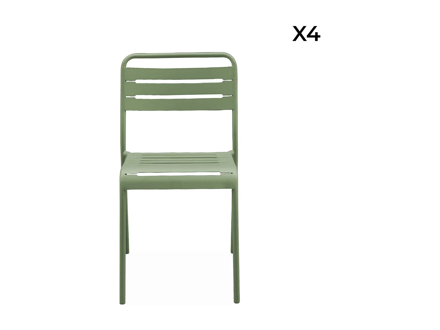 Lot de 2 chaises de jardin acier. 2 places. vert. Amelia. L44 x P52 x H79cm