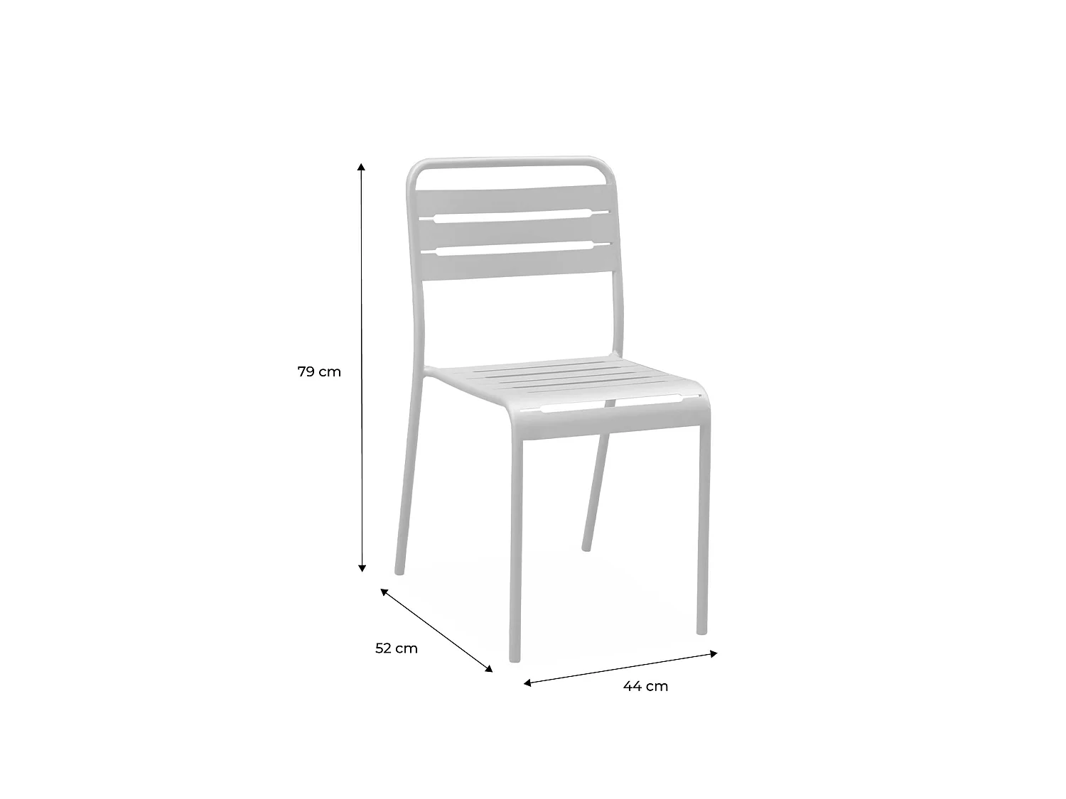 Lot de 2 chaises de jardin acier. 2 places. vert. Amelia. L44 x P52 x H79cm