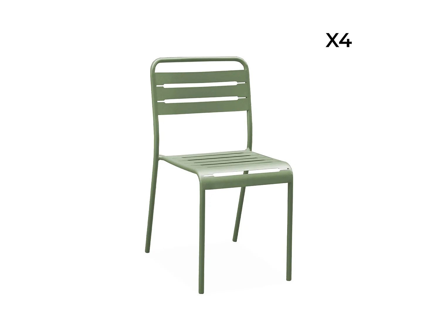 Lot de 2 chaises de jardin acier. 2 places. vert. Amelia. L44 x P52 x H79cm