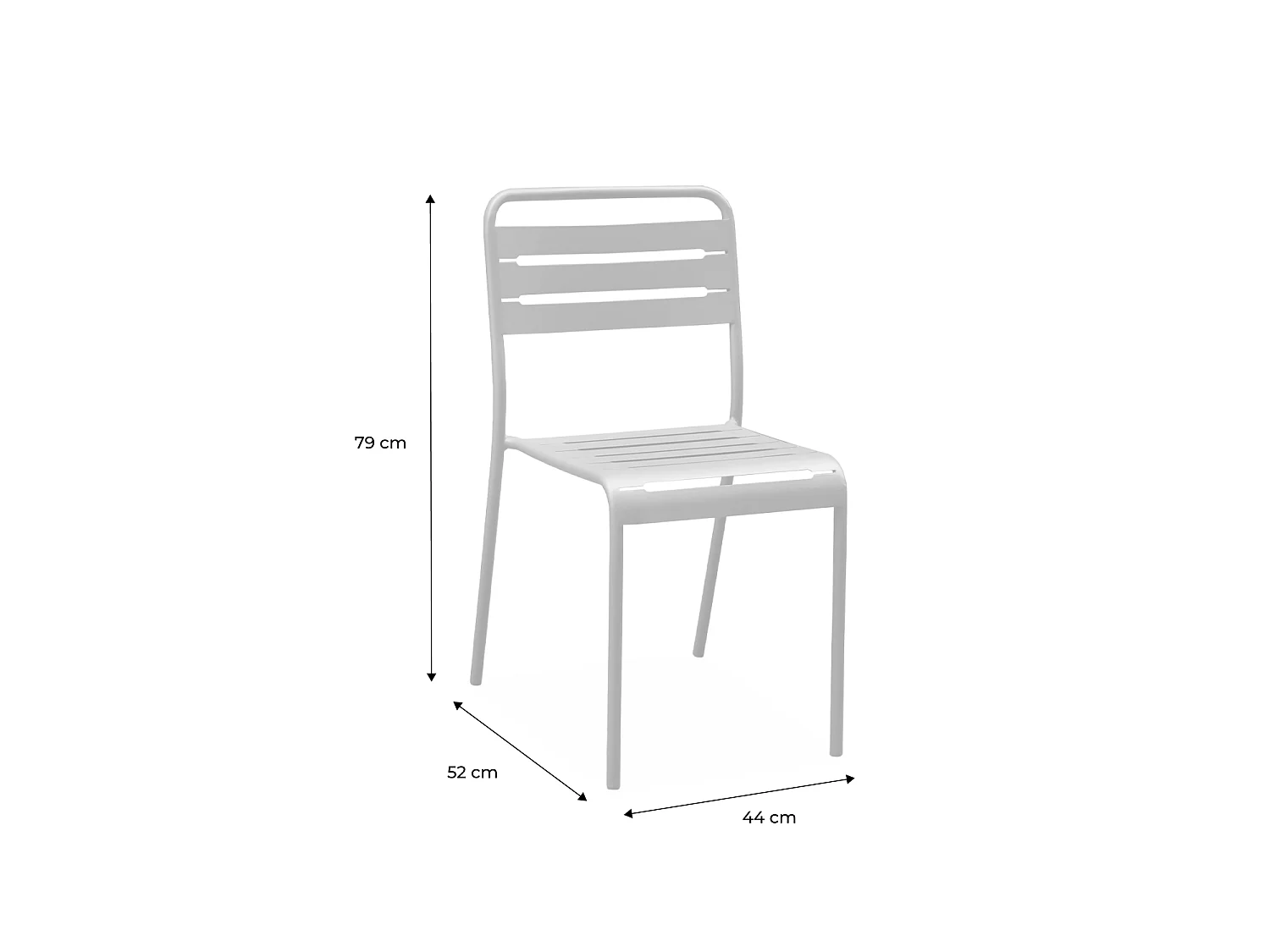 Lot de 2 chaises de jardin acier. 2 places. vert. Amelia. L44 x P52 x H79cm