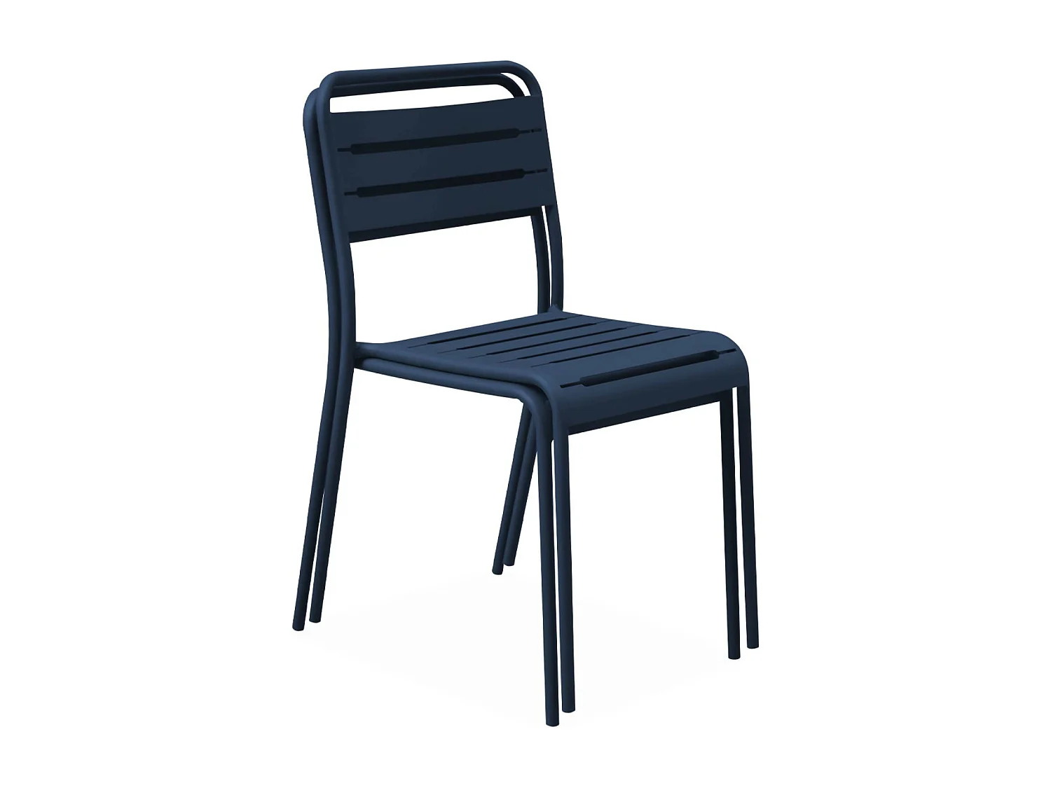 set 2 sedie da giardino bistrot in acciaio, blu navy