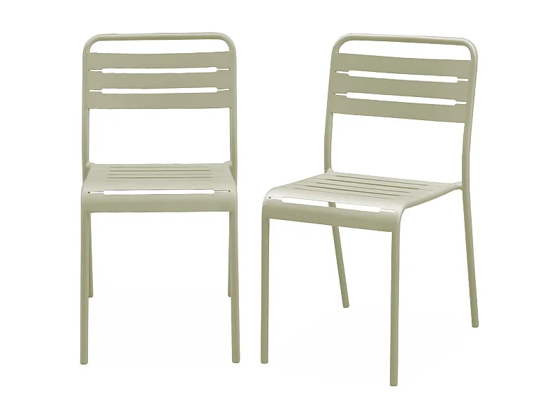Set di 2 sedie da giardino in acciaio, beige