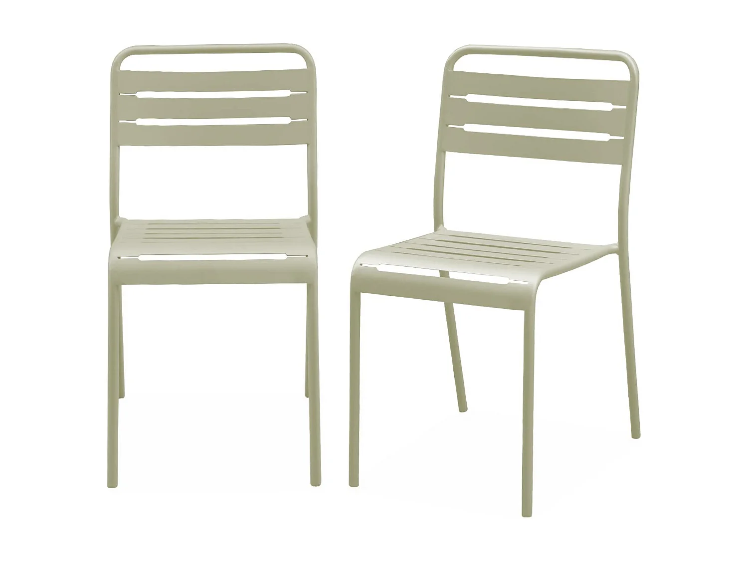 Set di 2 sedie da giardino in acciaio, beige