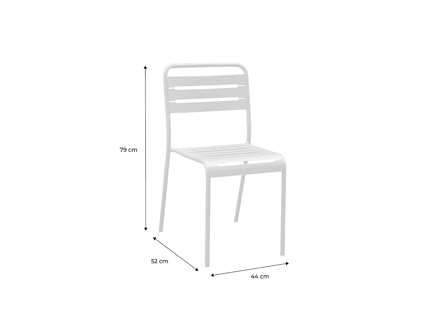 Silla de jardín bistró de acero, set de 2 beige