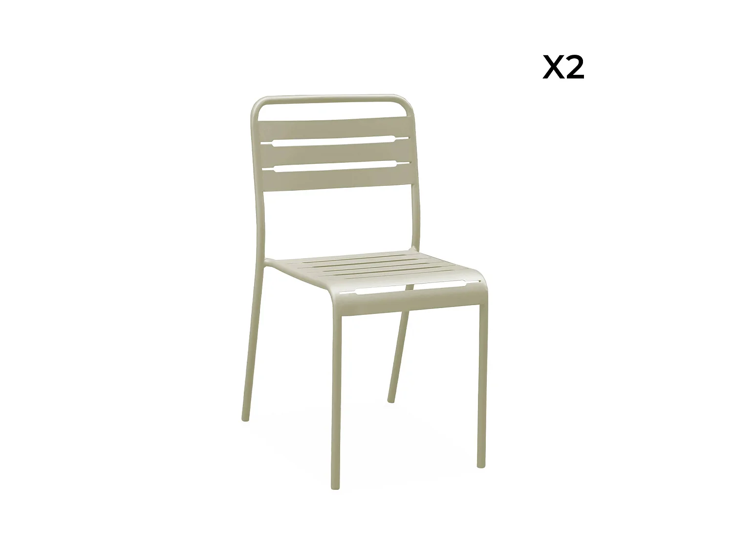 Silla de jardín bistró de acero, set de 2 beige