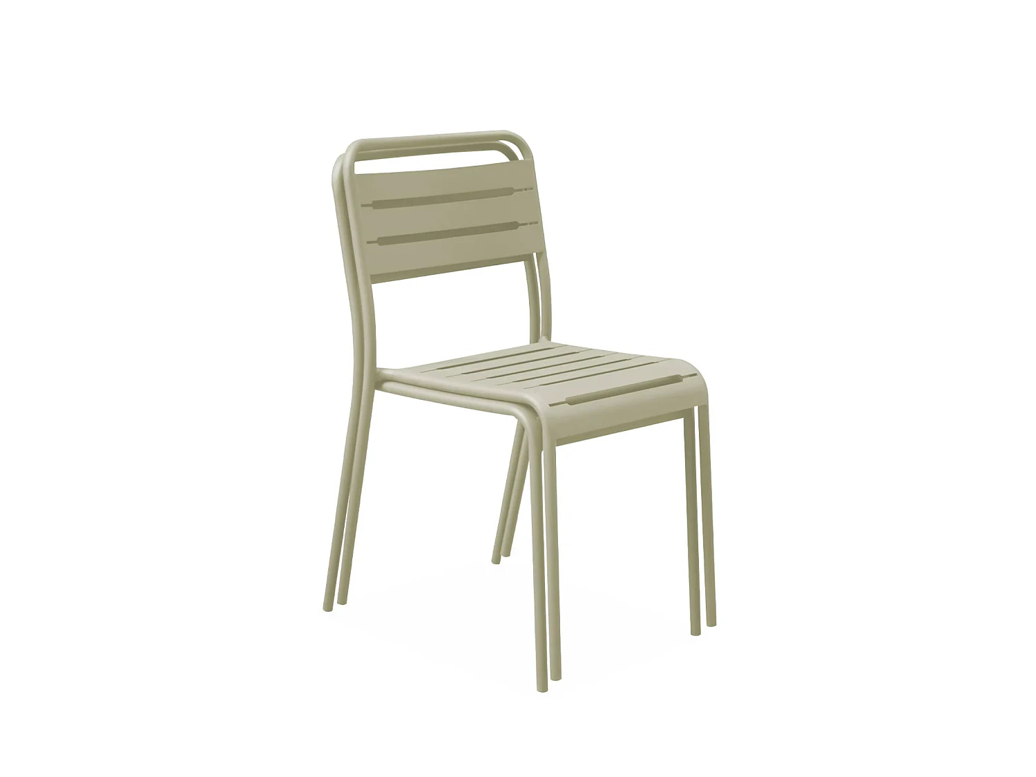 Silla de jardín bistró de acero, set de 2 beige