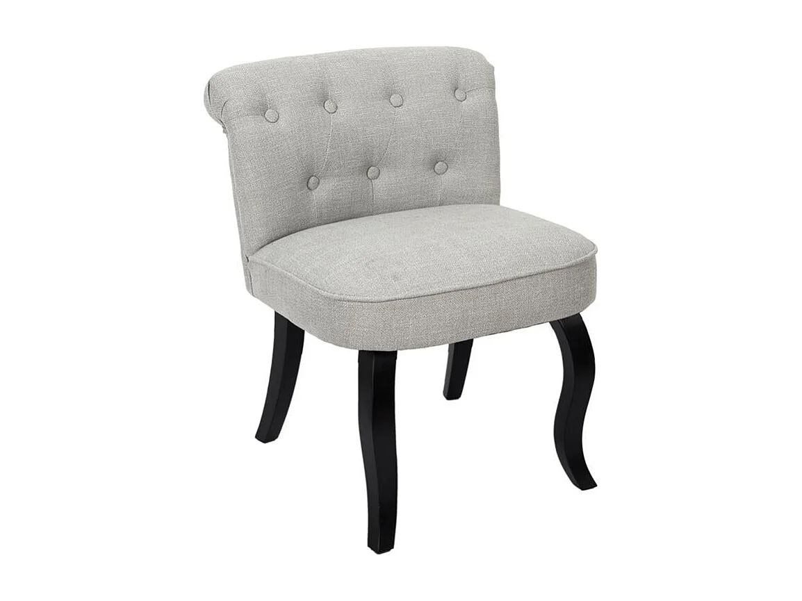 Fauteuil en Tissu Design "Eleonor" 68cm Gris & Noir