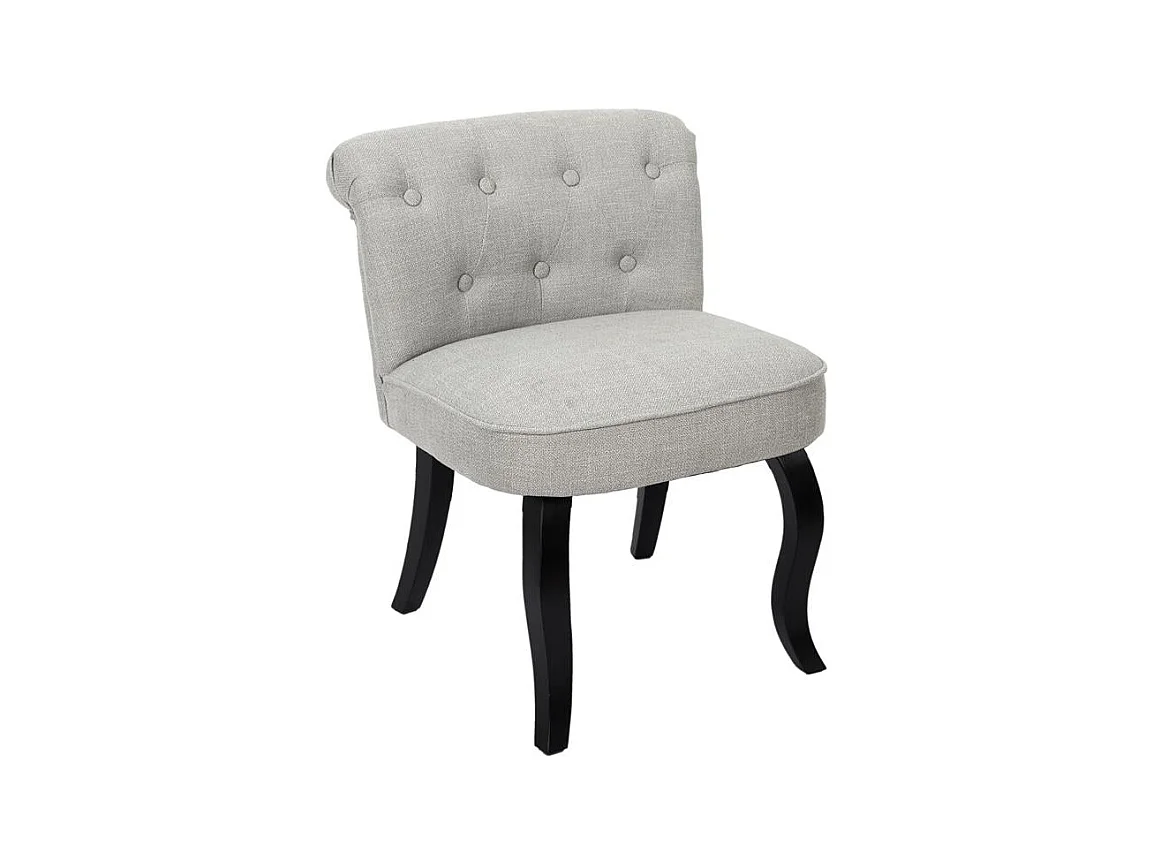 Fauteuil en Tissu Design "Eleonor" 68cm Gris & Noir