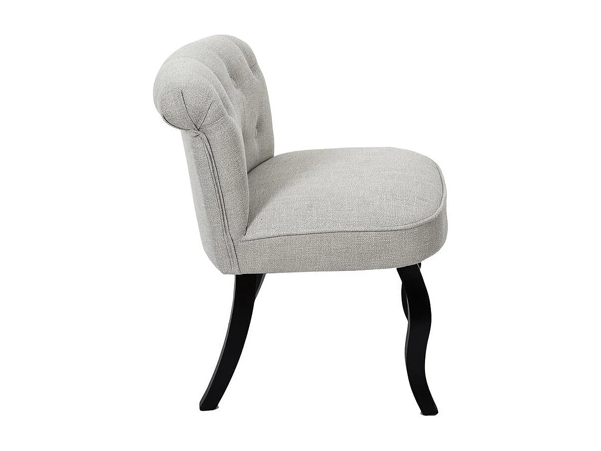 Fauteuil en Tissu Design "Eleonor" 68cm Gris & Noir