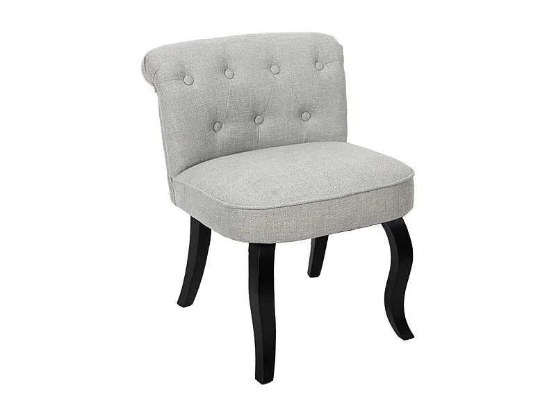 Fauteuil en Tissu Design "Eleonor" 68cm Gris & Noir