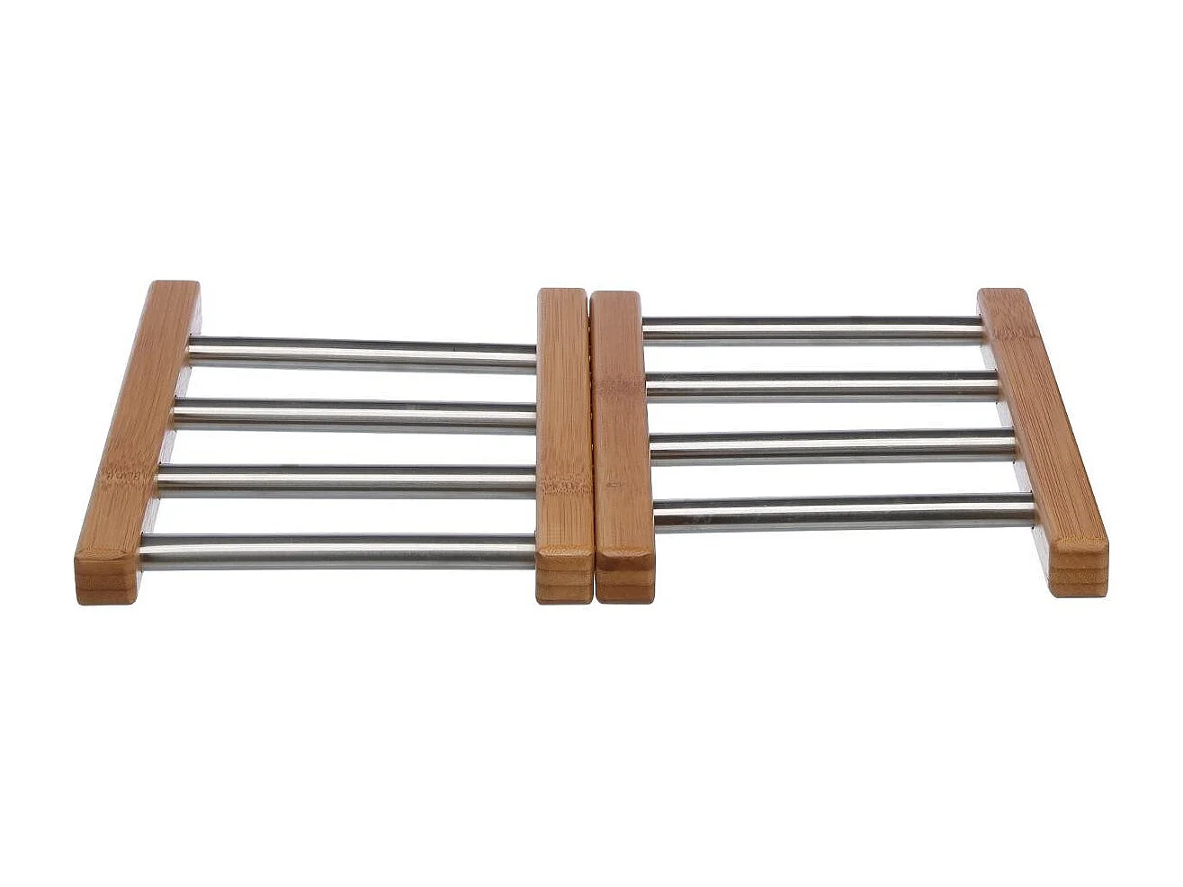 Dessous de Plat Extensible "Bambou & Inox" 35cm Gris