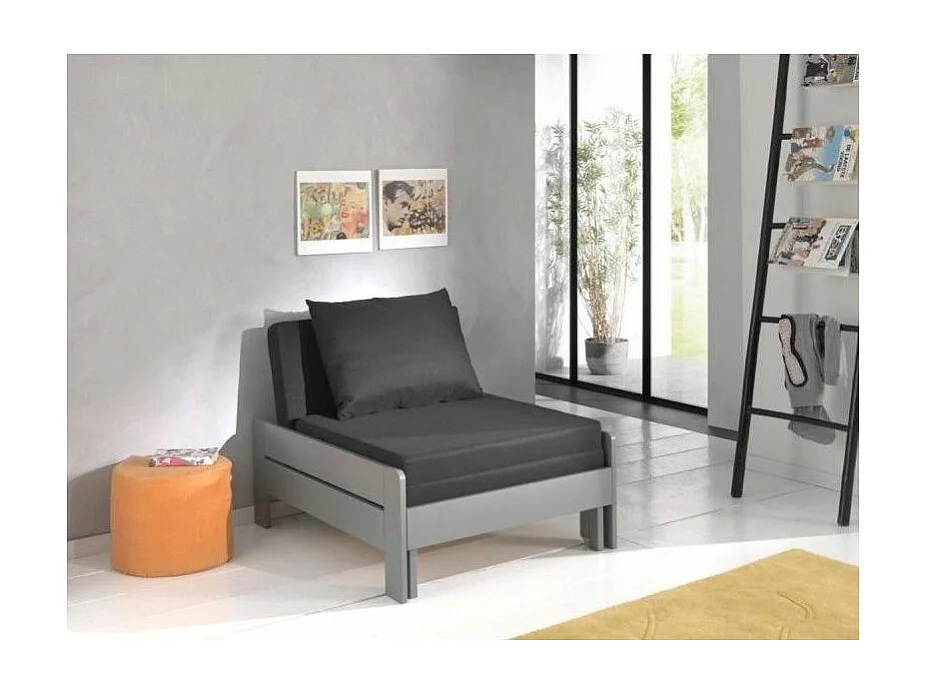 Fauteuil-Lit Convertible Enfant "Pino" 98-207cm Gris