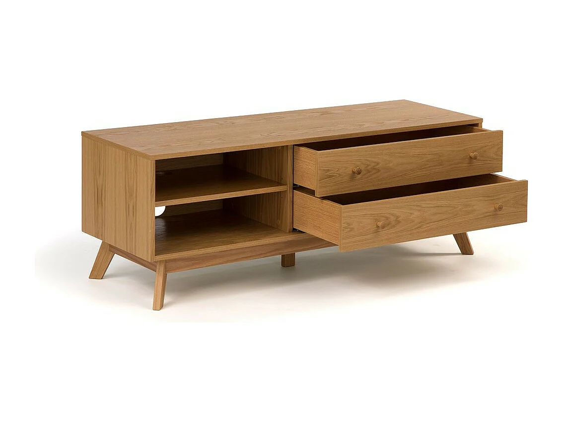 Meuble TV Design "Kensal" 130cm Chêne