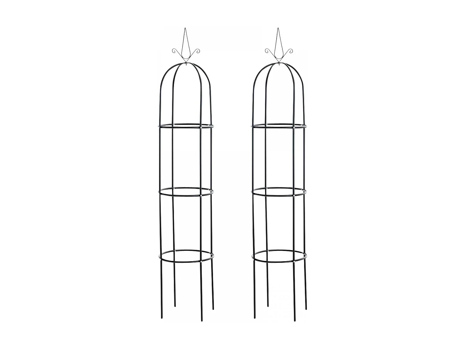 Lot de 2  Treillis - Métal - Noir - Romantika