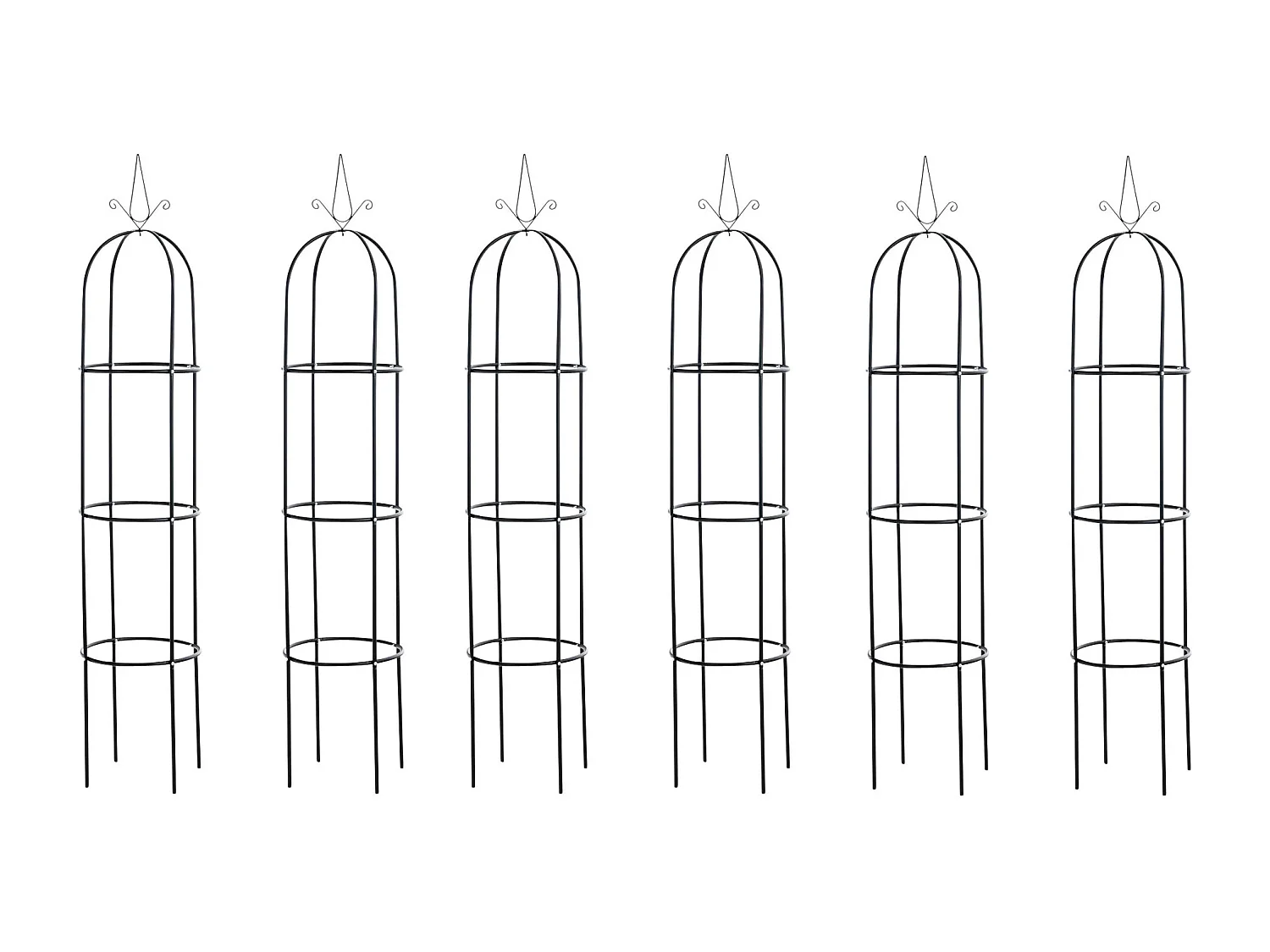 Lot de 6  Treillis - Métal - Noir - Romantika