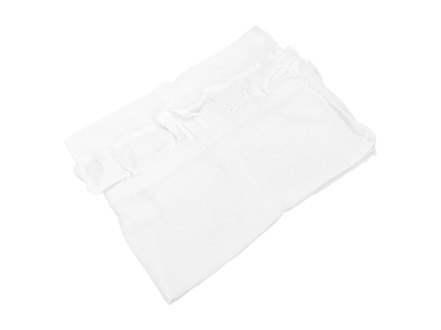Housse de coussin en mousseline de coton volant central 45x45 cm cm ELZA blanc neige