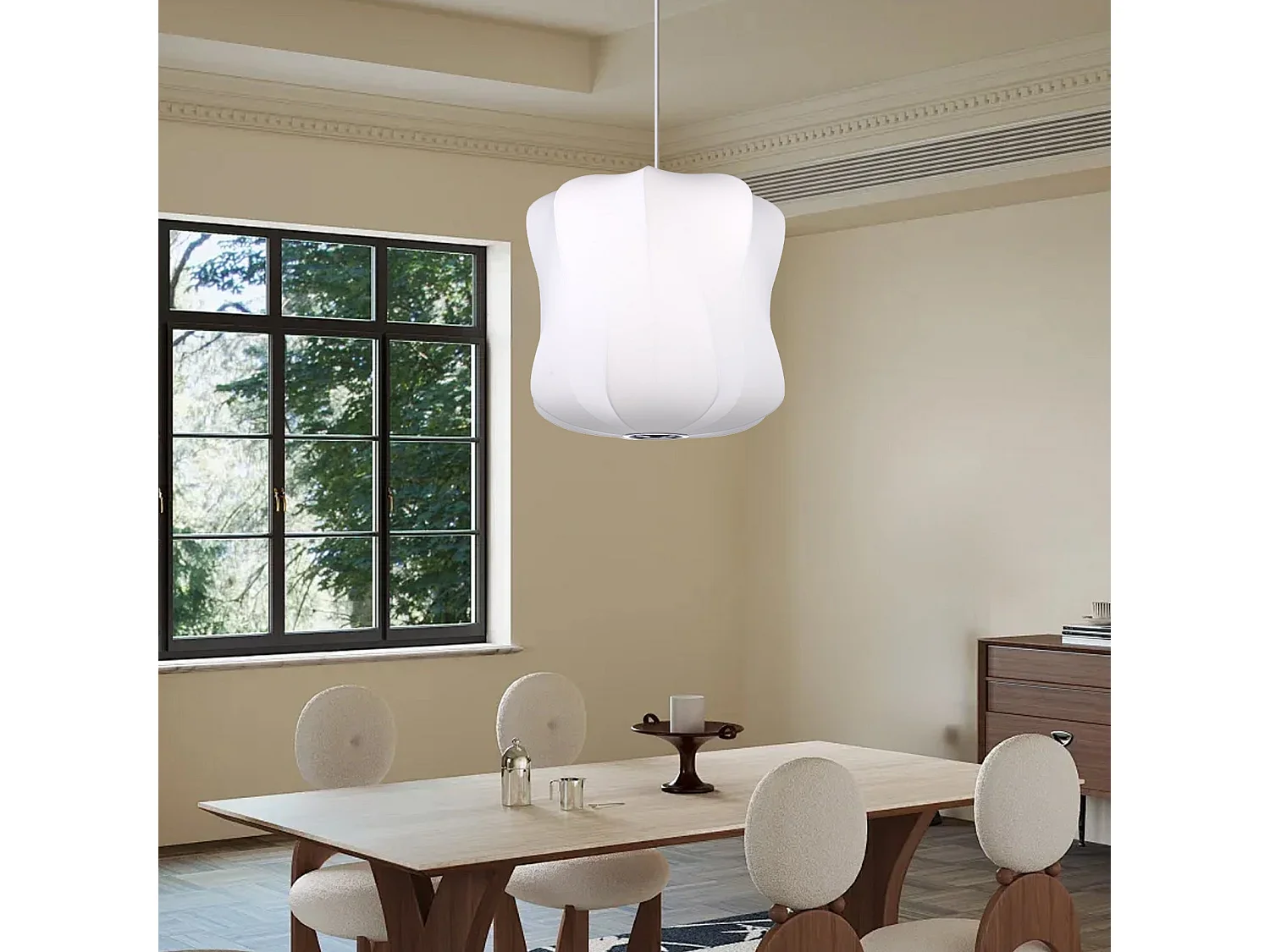 Arturesthome -suspension en soie artificielle - d. 50 cm - blanc